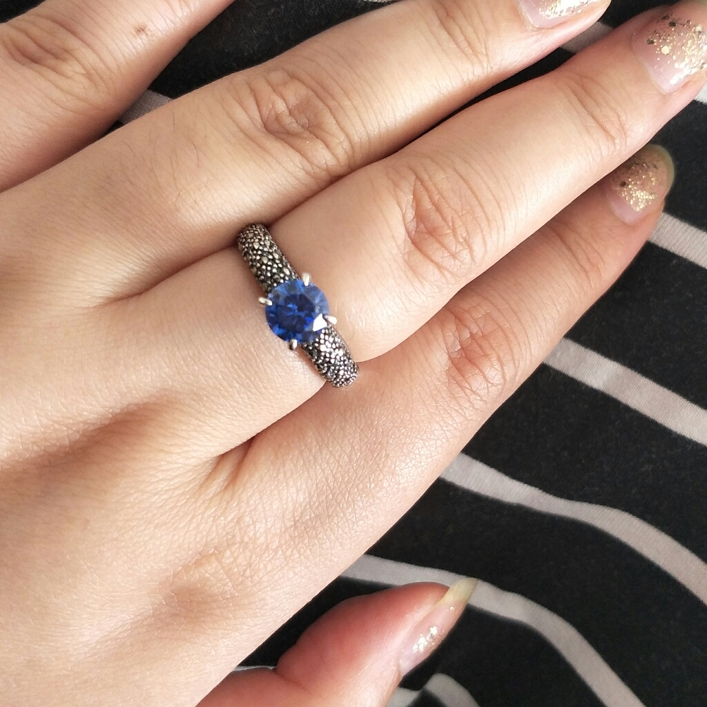 Blue Diamond Ring
